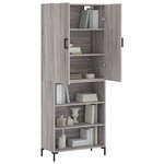 vidaXL Buffet haut Sonoma gris 69 5x34x180 cm Bois d'ingénierie
