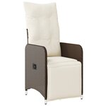 vidaXL Ensemble de bistro de jardin 7 Pièces coussins marron poly rotin