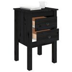 vidaXL Tables de chevet 2 Pièces Noir 40x35x61 5 cm Bois de pin massif