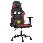 vidaXL Chaise de jeu de massage Noir et rouge bordeaux Similicuir