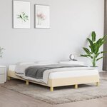 vidaXL Cadre de lit sans matelas crème 120x190 cm tissu