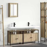 vidaXL Ensemble de mobilier de salle de bain avec étagère 3 Pièces Marron