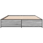 vidaXL Cadre de lit sonoma gris 135x190 cm bois d'ingénierie et métal