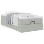 vidaXL Cadre de lit ottoman et matelas gris clair 90x190 cm velours
