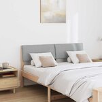 vidaXL Tête de lit capitonnée Gris clair 150 cm Pin massif