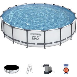 Piscine hors sol SteelPro Max diameter 549 x 122 cm, filtre a cartouche, bâche, échel'e