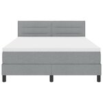 vidaXL Lit à ressorts avec matelas et lumière LED Gris clair 160x200 cm Tissu