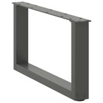vidaXL Pieds de table basse en U 2 pièces Anthracite 60 x (30-31) cm Acier