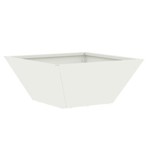 vidaXL Cache-pot de jardin Blanc 35 x 35 x 15 cm Acier laminé à froid