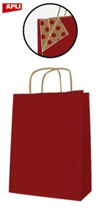 Paq 50 Sacs 18X8X21 Kraft Rouge