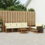vidaXL Ensemble de canapés d'extérieur 7 pc Naturel et Crème