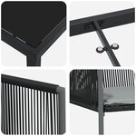 vidaXL Ensemble de salle à manger de jardin 5 pièces avec coussins en rattan poly noir