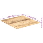 vidaXL Dessus de table Bois de manguier solide 25-27 mm 80x80 cm