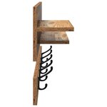 vidaXL Porte-manteau mural avec étagère Bois ancien 90 x 15 x 36 cm