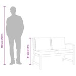 vidaXL Banc de jardin 114 5 cm avec coussin gris foncé Bois d'acacia