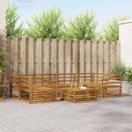 vidaXL Ensemble de canapés d'extérieur 7 Pièces Naturel