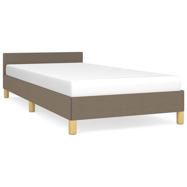 vidaXL Cadre de lit avec tête de lit sans matelas taupe 90x190cm tissu