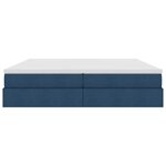 vidaXL Lit avec rangement et matelas Bleu 200 x 200 cm Polyester