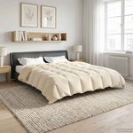 vidaXL Duvet complet toute l'année Crème 240 x 260 cm Microfibre