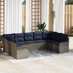 vidaXL Ensemble de canapé de jardin 9 Pièces Gris clair polyrotin