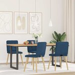 vidaXL Chaises à manger lot de 4 bleu tissu