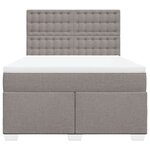 vidaXL Sommier à lattes de lit avec matelas Taupe 140x200 cm Tissu