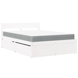 vidaXL Lit avec tiroirs et matelas blanc 140x190 cm bois massif de pin