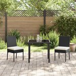 vidaXL Ensemble de salle à manger de jardin 3 pièces Noir Poly Rattan