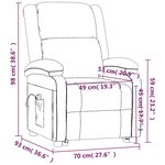 vidaXL Fauteuil de massage Rouge bordeaux Velours