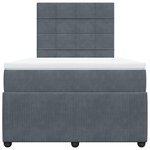 vidaXL Sommier à lattes de lit et matelas Gris foncé 120x200cm Velours
