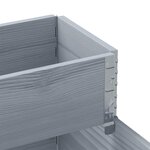 vidaXL Lit surélevé à 3 niveaux gris 120x80 cm bois de pin massif