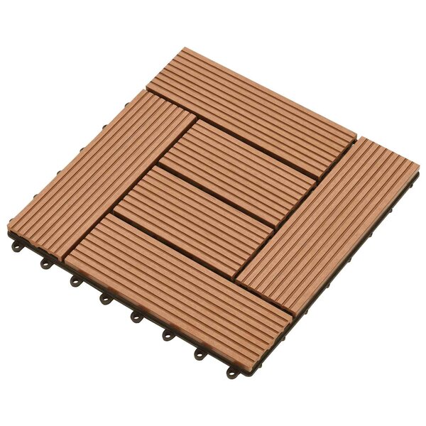 vidaXL Carreau de terrasse 11 Pièces Marron 30 x 30 cm WPC
