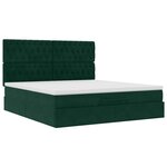vidaXL Cadre de lit ottoman avec matelas vert foncé 200x200 cm velours