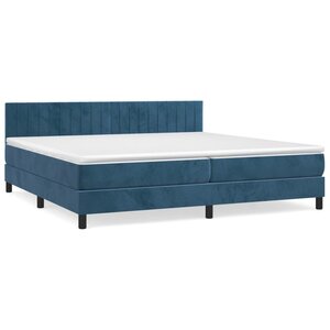 vidaXL Sommier à lattes de lit et matelas Bleu foncé 200x200cm Velours
