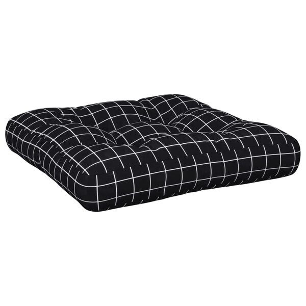 vidaXL Coussin de palette motif à carreaux noir 58x58x10 cm