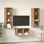 vidaXL Ensemble meuble TV chêne artisanal 37 x 37 x 107 cm