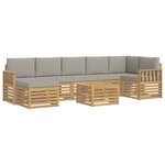 vidaXL Ensemble de canapés d'extérieur 7 pc Blanc et gris clair