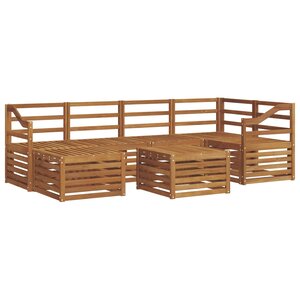 vidaXL Ensemble de canapés d'extérieur 7 pc Naturel Polyester