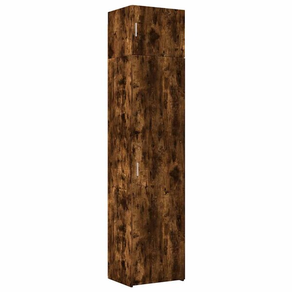 vidaXL Armoire de rangement mince chêne fumé 50x42 5x225 cm