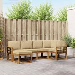 vidaXL Ensemble de canapés d'extérieur 6 pc Naturel et Beige