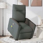 vidaXL Fauteuil de massage inclinable Gris foncé Tissu