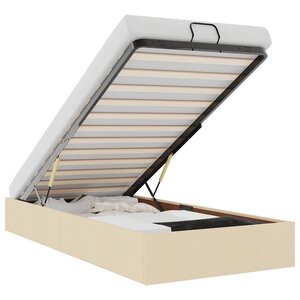 vidaXL Cadre de lit ottoman sans matelas crème 100x200 cm tissu