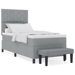 vidaXL Lit à ressorts avec matelas Gris clair 100 x 200 cm tissu