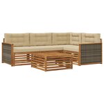 vidaXL Ensemble de canapés d'extérieur 5 pc Naturel et Beige