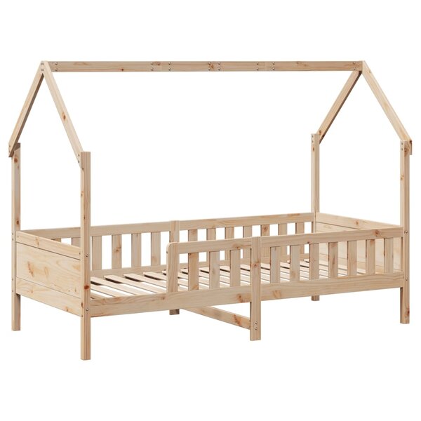 vidaXL Cadre de lit d'enfants forme de maison 90x190cm bois massif pin