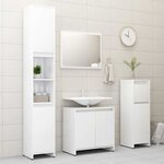 vidaXL Meubles de salle de bain Blanc brillant Bois d'ingénierie