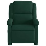 vidaXL Fauteuil inclinable Vert foncé Velours