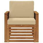 vidaXL Canapé d’extérieur Bois d'acacia massif et polyester Naturel