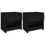 vidaXL Tables de chevet 2 Pièces Noir 40x30x39 cm Aggloméré