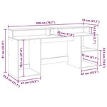 vidaXL Bureau avec lumières LED chêne artisanal bois d'ingénierie